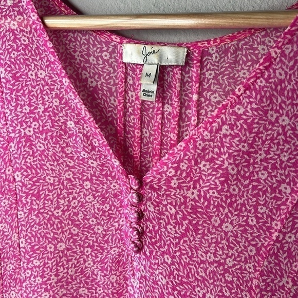 Joie Revolve Macy B Top in Orchid and Porcelain 100% Silk Sheer Size Medium - Picture 4 of 7